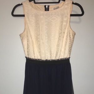 white & navy blue tulle dress